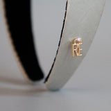 White Grey Silky Satin Thin Headband