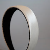 White Grey Silky Satin Thin Headband