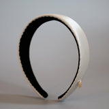 White Grey Silky Satin Thin Headband