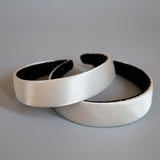 White Grey Silky Satin Thin Headband