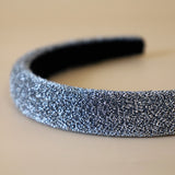 Slender Headband Silver Lame No Studs