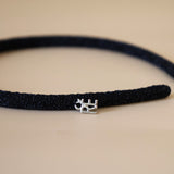 Tight Headband Black Lame No Studs