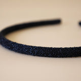 Tight Headband Black Lame No Studs