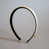 White Grey Silky Satin Slim Headband