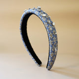 Slender Headband Blue Silver