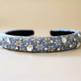 Slender Headband Blue Silver