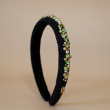 Slender Headband Black Gold Green Mix