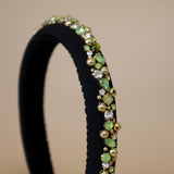 Slender Headband Black Gold Green Mix