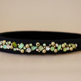Slender Headband Black Gold Green Mix