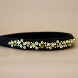 Slender Headband Black Gold Green Mix