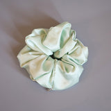 Lime Green Silky Satin Scrunchie