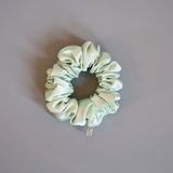 Lime Green Silky Satin Mini Scrunchie