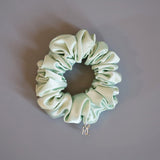 Lime Green Silky Satin Mini Scrunchie