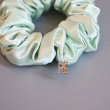 Lime Green Silky Satin Mini Scrunchie