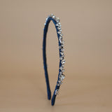 Narrow Headband Blue Silver