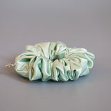 Lime Green Silky Satin Mini Scrunchie