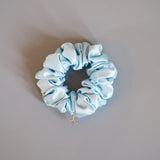 Sky Blue Silky Satin Mini Scrunchie