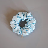 Sky Blue Silky Satin Mini Scrunchie