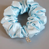 Sky Blue Silky Satin Mini Scrunchie