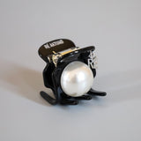 Black Big Pearl Hair Clip