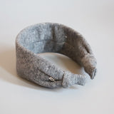 Wide Headband Grey Cotton