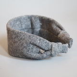 Wide Headband Grey Cotton