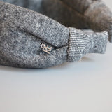 Wide Headband Grey Cotton