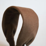 Wide Headband Brown Cotton