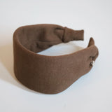 Wide Headband Brown Cotton