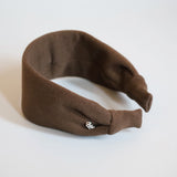 Wide Headband Brown Cotton