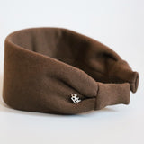 Wide Headband Brown Cotton