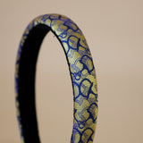Slneder Headband Gold Blue No Studs