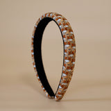 Slneder Headband Brown Brown No Studs