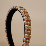 Slneder Headband Brown Brown No Studs