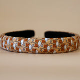 Slneder Headband Brown Brown No Studs