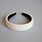 Thin Headband Off White Cotton