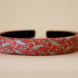 Slneder Headband Red Gold No Studs