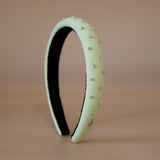 Slender Headband Smokey Lemon Yellow Studs