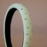 Slender Headband Smokey Lemon Yellow Studs