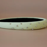 Slender Headband Smokey Lemon Yellow Studs