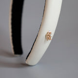 Eco White Leather Slender Headband