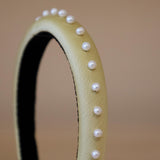 Slender Headband Smokey Butter Yellow Pearl