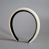 Eco White Leather Slender Headband