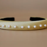 Slender Headband Smokey Butter Yellow Pearl