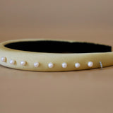 Slender Headband Smokey Butter Yellow Pearl