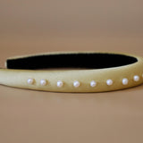 Slender Headband Smokey Butter Yellow Pearl