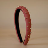 Slender Headband Smokey Red Studs