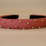 Slender Headband Smokey Red Studs