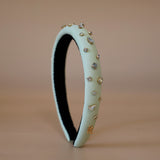 Slender Headband Smokey Lime Green Studs