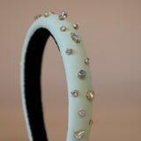 Slender Headband Smokey Lime Green Studs